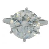 14kt Gold 5.09 ct Round Lab Diamond Solitaire Ring