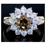 Platinum 2.01 ct Natural Round Fancy Diamond Ring