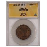 1850 Braided Hair Large Cent