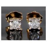 Natural 1/3 ct Round Diamond Stud Earrings