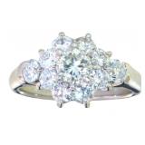 Platinum Natural 1.37 ct Round Diamond Ring