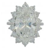 14kt Gold 7.12 ct Oval Cut Lab Diamond Ring