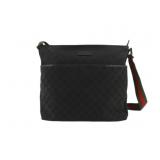 GUCCI GG Black Canvas Sherry Line Shoulder Bag