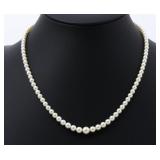 10kt Gold Mikimoto Graduated Akoya Pearl Necklace