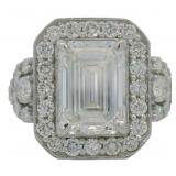 14kt Gold 5.67 ct Emerald Cut VS Lab Diamond Ring