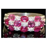 Platinum 2.51 ct Natural Ruby & Diamond Ring