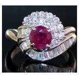 Platinum 2.65 Natural Ruby & VS Diamond Ring
