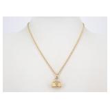 Christian Dior Logo Bag Motif Necklace