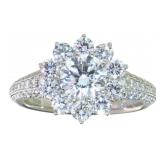 Platinum 2.06 ct Natural GIA Diamond Halo Ring