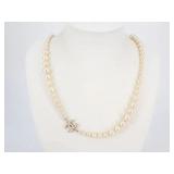 Chanel Faux Pearl and Crystal CC Short Necklace