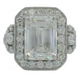 14kt Gold 6.75 ct Emerald Cut VS Lab Diamond Ring