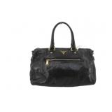 PRADA Black Leather Designer 2 Way Tote Bag