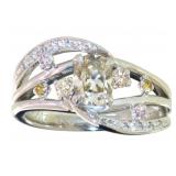 Platinum 1.00 ct Natural Oval Fancy Diamond Ring