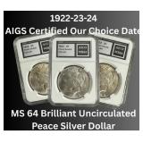 MS64 1922-23-24 Peace Silver Dollar