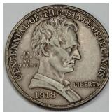 1918 50 Cent Illinois Half Dollar