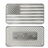 10 Ounce - American Flag .999 Fine Silver Bar