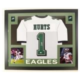 Autographed Jalen Hurts Framed Jersey Display