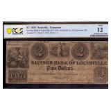 1838 $2 Savings Bank TN Note