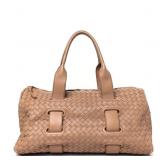 Bottega Veneta Intrecciato Leather Boston Bag