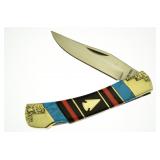 Silverhorse Blue Turquoise Lockback Knife