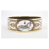 Hermes Enamel Printed Wide Grand Apparat Bracelet