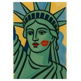 Kissing Liberty LTD EDT Art Print By Pop Avenue