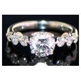 Platinum Natural 1.43 ct Brilliant Diamond Ring