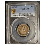 1875-S Twenty Cent Piece Coin