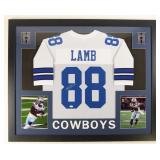 Autographed Ceedee Lamb Custom Framed Jersey