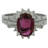 Platinum 1.76 ct Natural Ruby & VS Diamond Ring