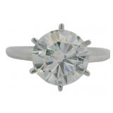 14kt Gold 2.96 ct Round VS Lab Diamond Ring