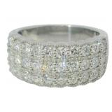 Brilliant 1.56 ct VS 3 Row Diamond Ring