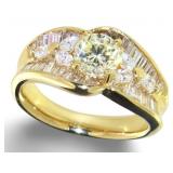 18kt Gold 1.62 ct Natural Round Fancy Diamond Ring