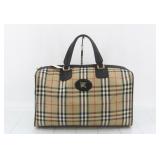 Burberry Nova Check Shadow Horse Canvas Boston Bag