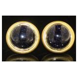 Cabochon Blue Goldstone Earrings