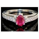 Oval Genuine Ruby Designer Ring