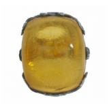 Genuine 23.50 ct Golden Citrine Dinner Ring