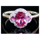 Oval 1.50 ct Pink Sapphire & Diamond Ring
