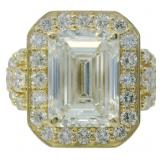 14kt Gold 6.71 ct Emerald Cut VS1 Diamond Ring