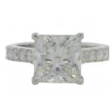 14kt Gold 4.38 ct Princess Cut VS Lab Diamond Ring