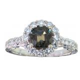 14kt Gold 2.19 ct GIA Sapphire & Diamond Ring