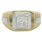 Gents 10k Gold 1.21 ct Princess Lab Diamond Ring