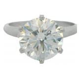 Platinum 3.42 ct Round Lab Diamond Ring