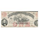 1862 $1 Virginia Treasury Obsolete Currency Note