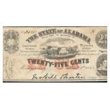1862 Alabama 25 Cent Note