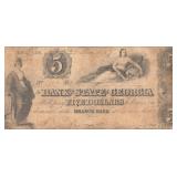 1847 $5 State of GA Obsolete Currency Note