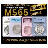 GEM MS65 Bundle 1878-1904 Morgan Silver Dollar