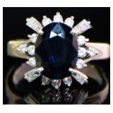 Platinum 3.46 ct Natural Sapphire & Diamond Ring