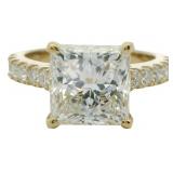 14kt Gold 4.41 ct Princess Cut VS Lab Diamond Ring