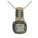 10kt Gold 1/3 ct Chocolate-White Diamond Necklace